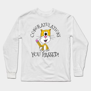 Exam Cat Congratulations You Passed GCSEs ALevels Long Sleeve T-Shirt